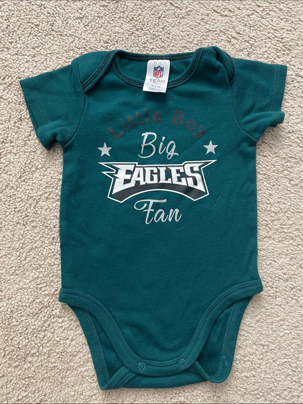 NFL Teal "Big Eagles Fan" Baby One-Piece